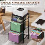 3-Tier Mesh Rolling File Cart - Hình 5