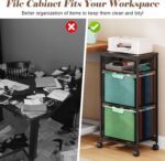 3-Tier Mesh Rolling File Cart - Hình 7