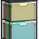 2-Tier Rolling Mesh File Cart